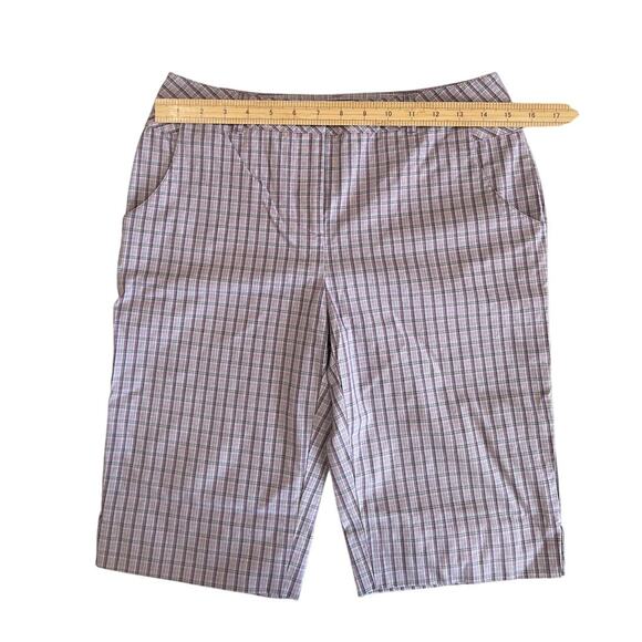 Annika Cutter & Buck Purple Plaid Golf Shorts Women's Size 4 Midrise 12" Inseam - Picture 7 of 8